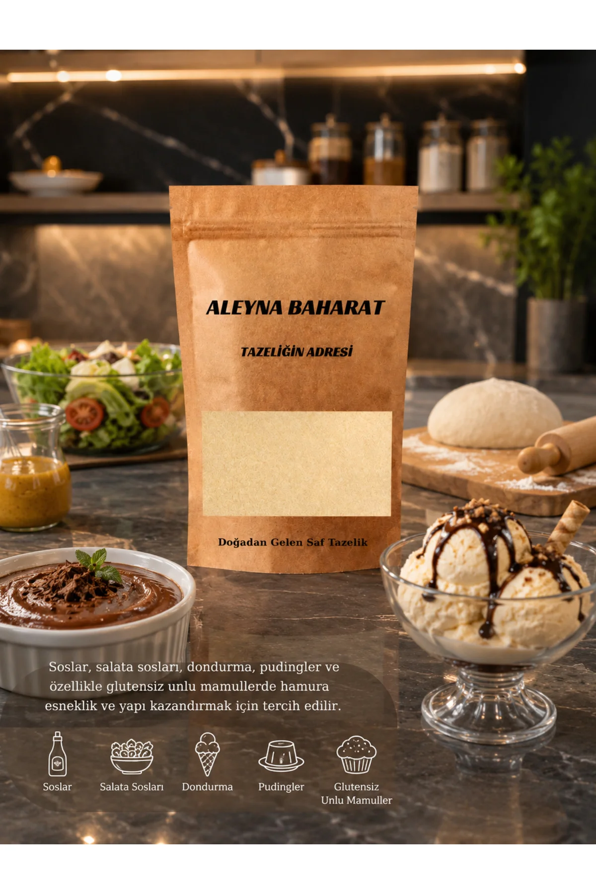 100 Gr Glutensiz Xanthan Gum / Ksantan Gam (Saf, Doğal ve Orijinal) Fiyatı, Yorumları ve Özellikleri