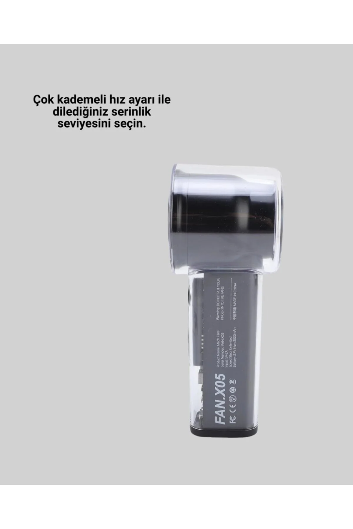 100 Kademeli Ayarlanabilir Mini Fan | Dijital Ekranlı Serinletici
