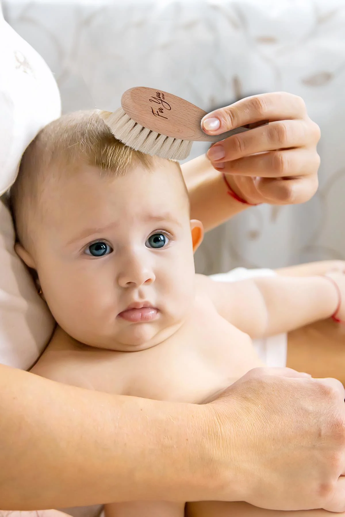 %100 Keçi Kılı Doğal Bebek Saç Fırçası