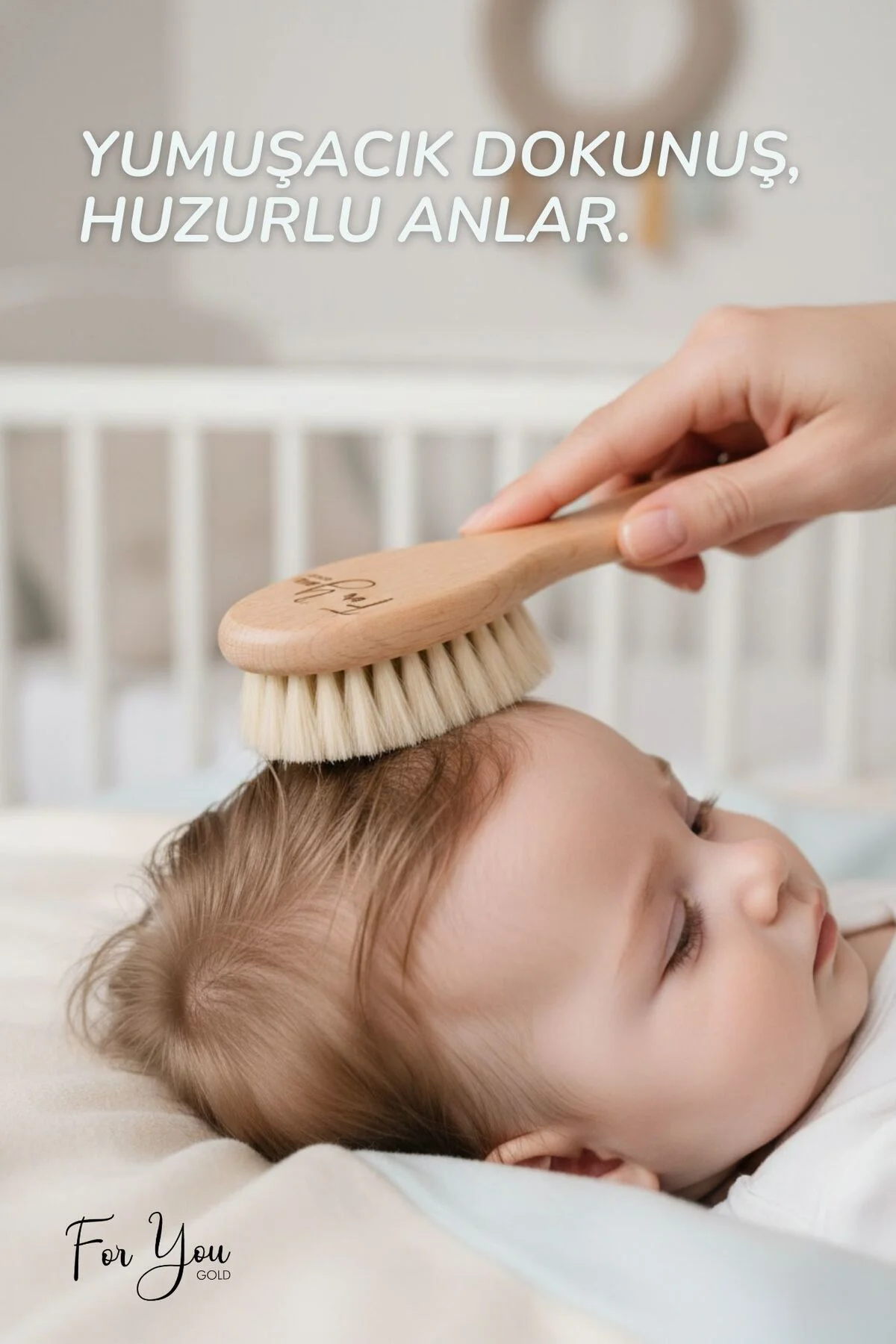 %100 Keçi Kılı Doğal Bebek Saç Fırçası