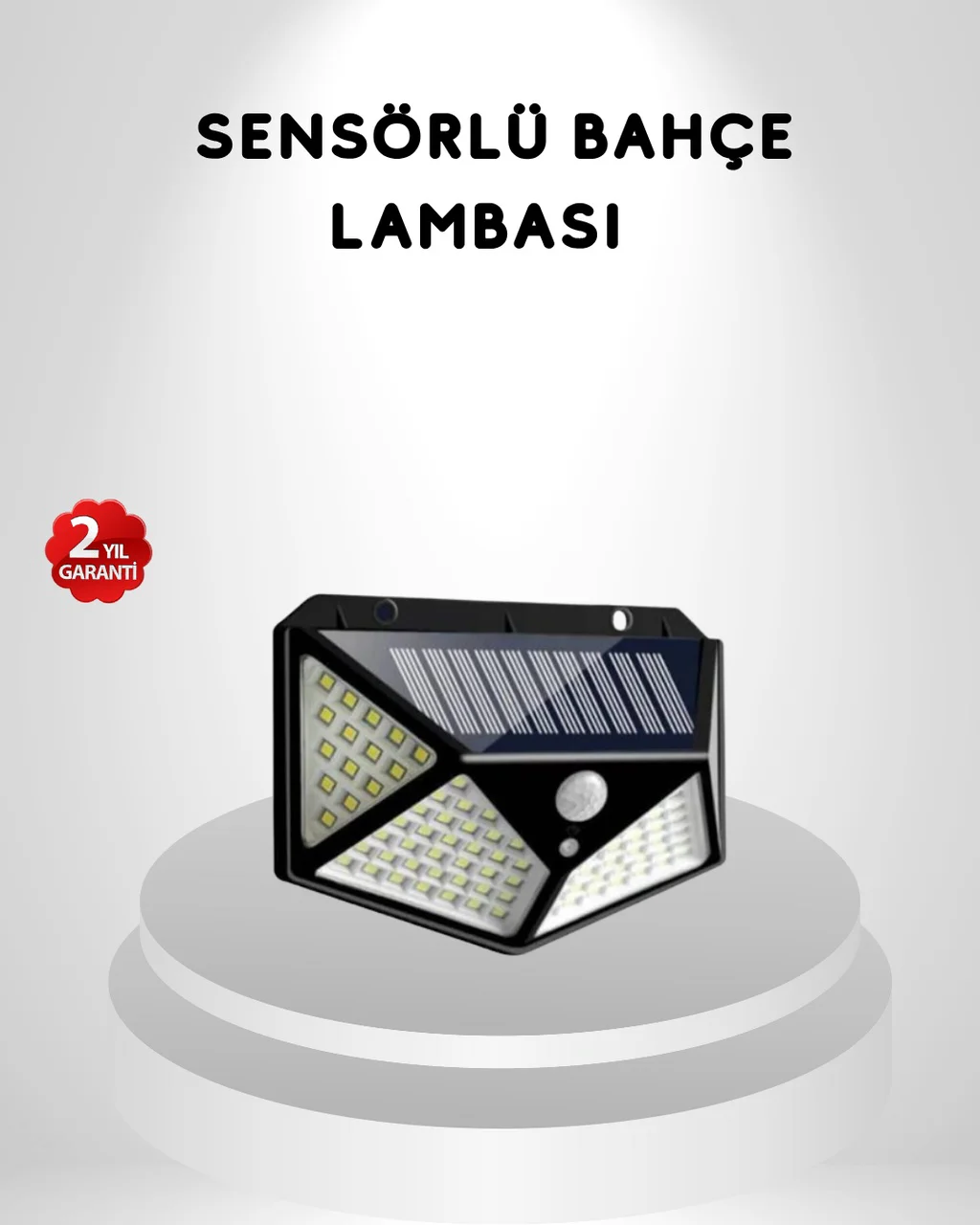 100 Led Güneş Enerjili Bahçe Lambası Pır Sensörlü, Ip65 Su Geçirmez Dış Mekan Aydınlatma