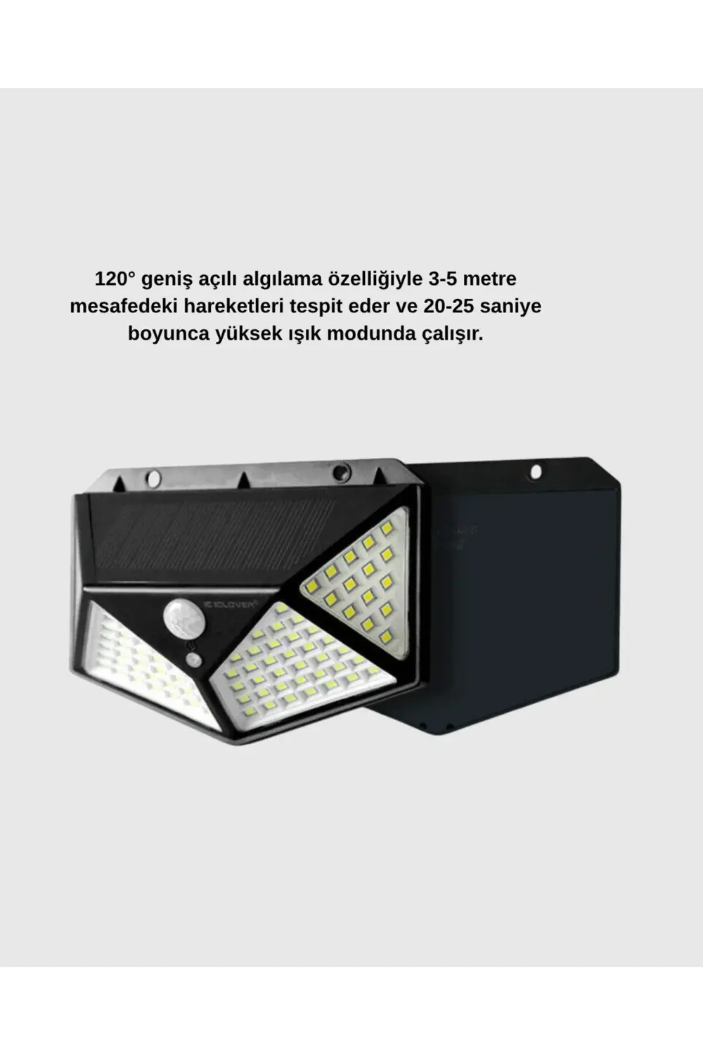 100 LED Güneş Enerjili Bahçe Lambası – PIR Sensörlü, IP65 Su Geçi