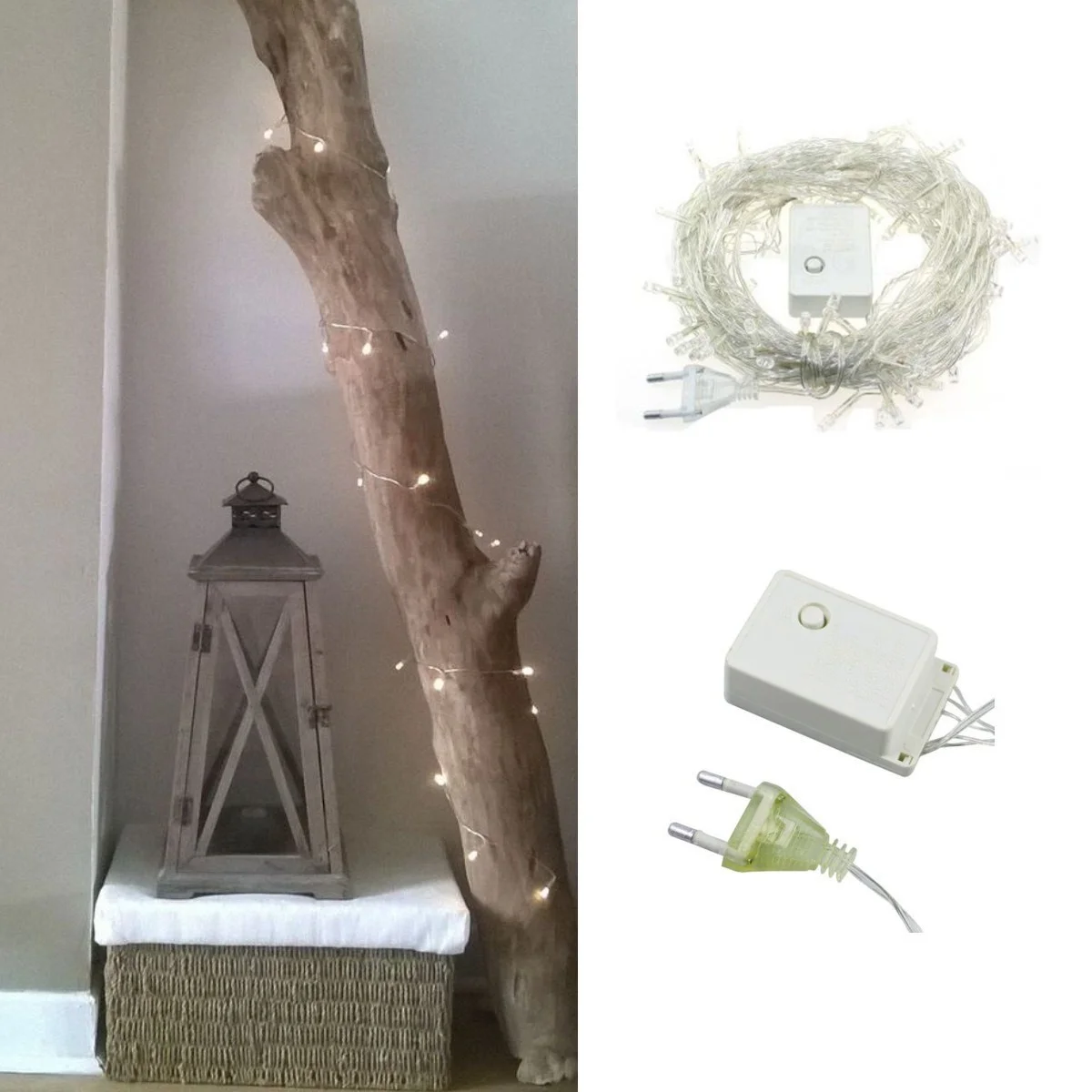 100 Ledli 8 Fonksiyonlu 10 Metre Led Aydınlatma Dekor Lambası Beyaz 5224 Diğer