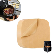 100 LÜ Deliksiz Düz Kare Air Fryer Pişirme Kağıdı Tek Kullanımlık