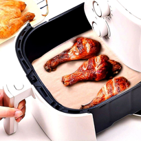 100 LÜ Deliksiz Düz Kare Air Fryer Pişirme Kağıdı Tek Kullanımlık
