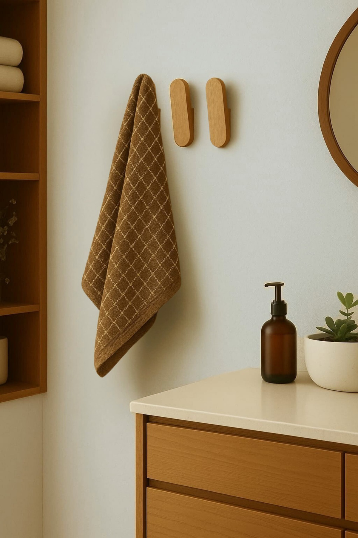 Mismuka %100 Masif Ahşap Duvar Askısı | 3'Lü Set | Doğal Ve Şık, Minimal