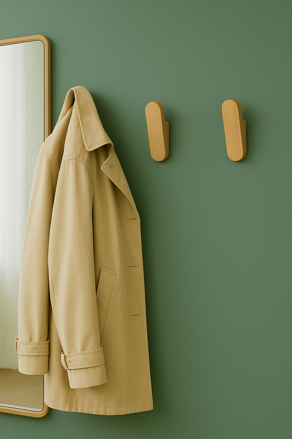 Mismuka %100 Masif Ahşap Duvar Askısı | 3'Lü Set | Doğal Ve Şık, Minimal