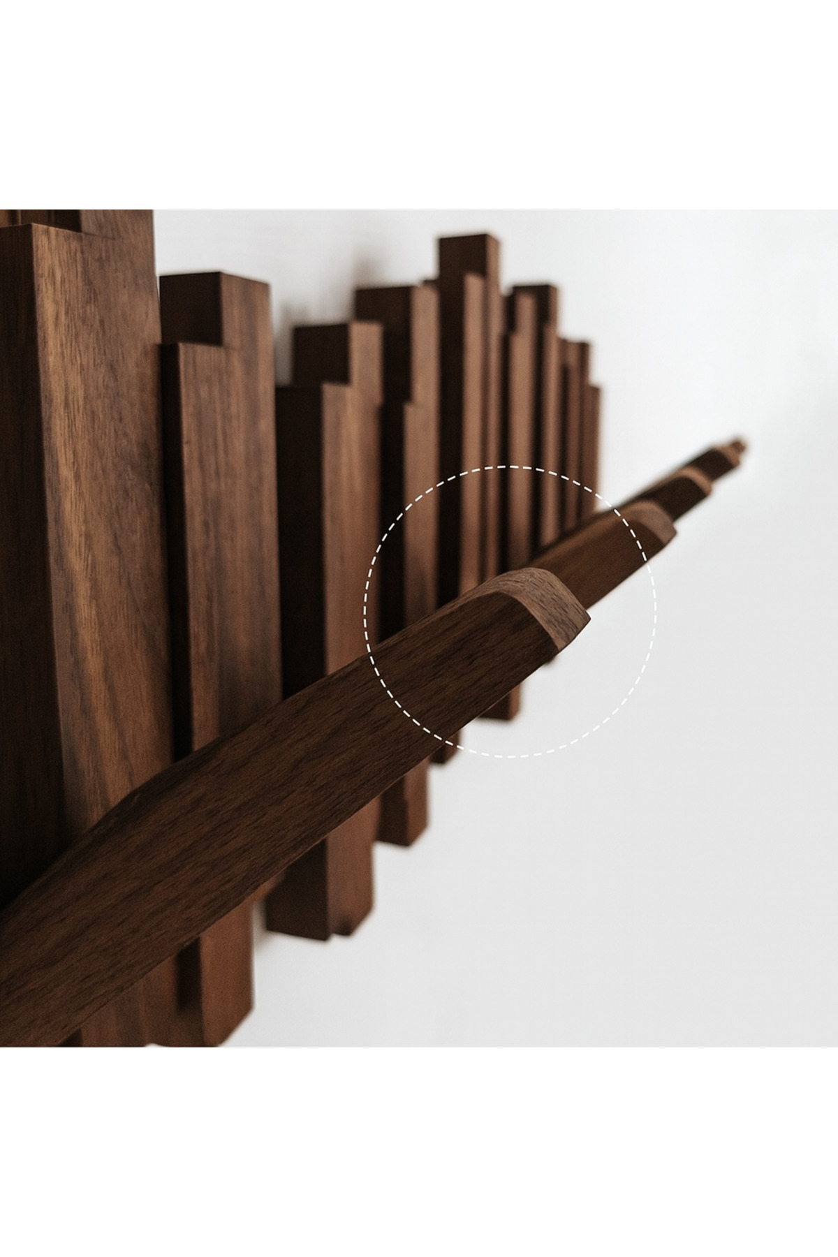 Mismuka %100 Masif Doğal Ahşap Piyano Askılık | 5'Li Açılır Kapanır Duvar