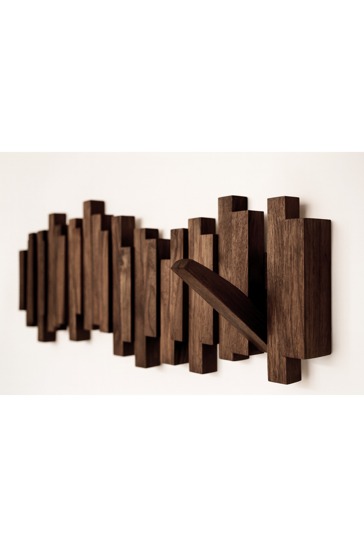 Mismuka %100 Masif Doğal Ahşap Piyano Askılık | 5'Li Açılır Kapanır Duvar