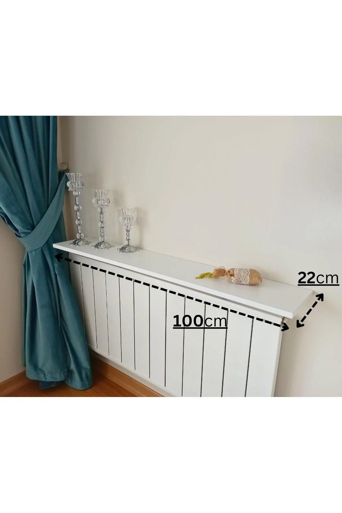 %100 MDF Petek Üstü Raf | Dresuar | Montajsız Kalorifer Üstü Raf 
