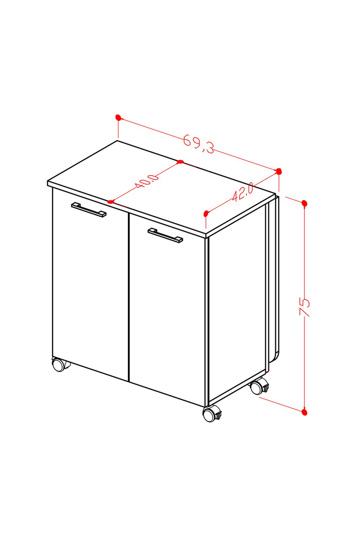 %100 Mdflam 105cm Mutfak Adası Yemek Masası Kahve Köşesi RETRO GR