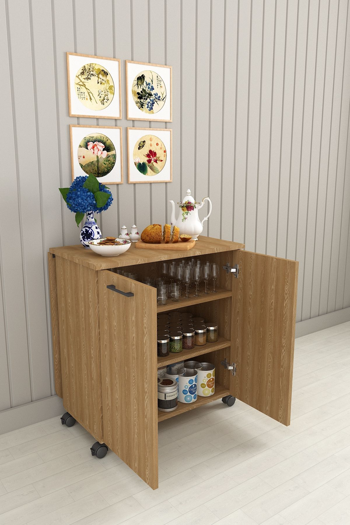 %100 Mdflam 105cm Mutfak Adası Yemek Masası Kahve Köşesi MA-01 Lİ