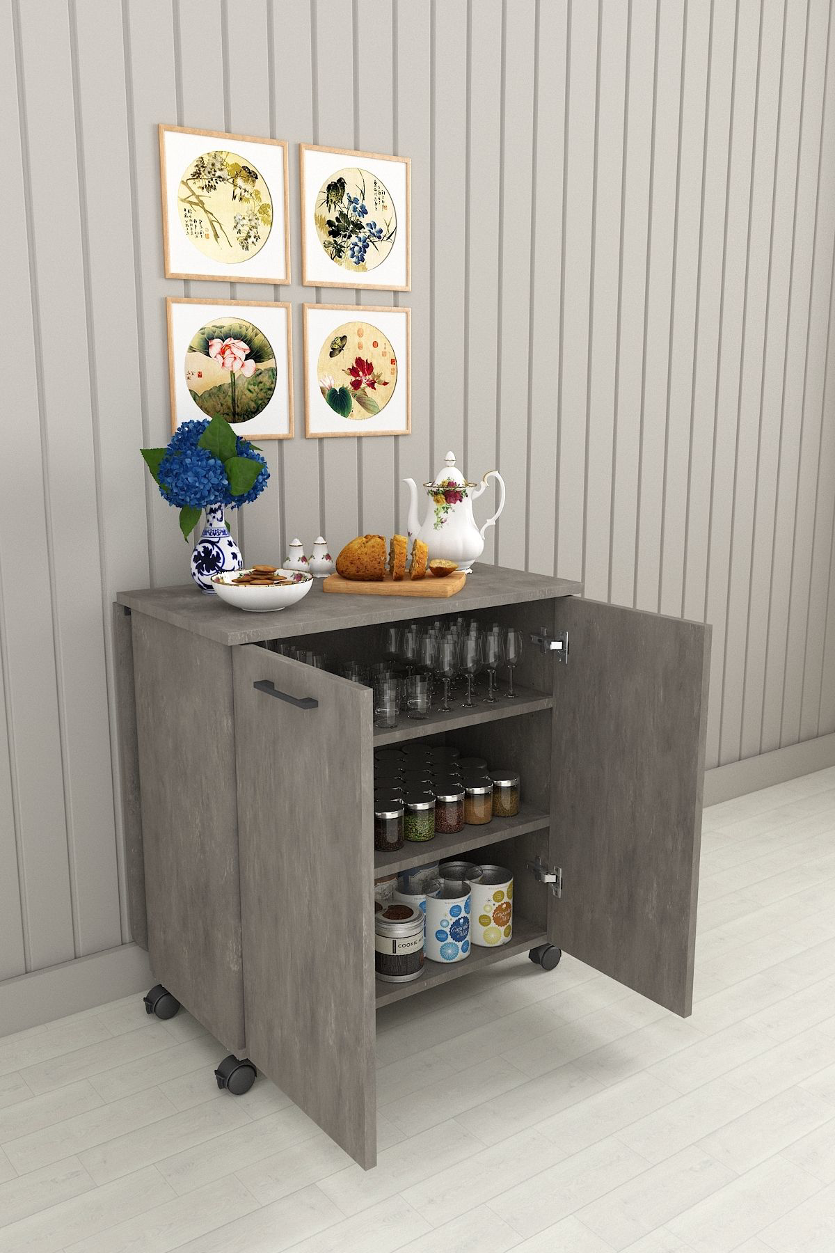 %100 Mdflam 105cm Mutfak Adası Yemek Masası Kahve Köşesi RETRO GR