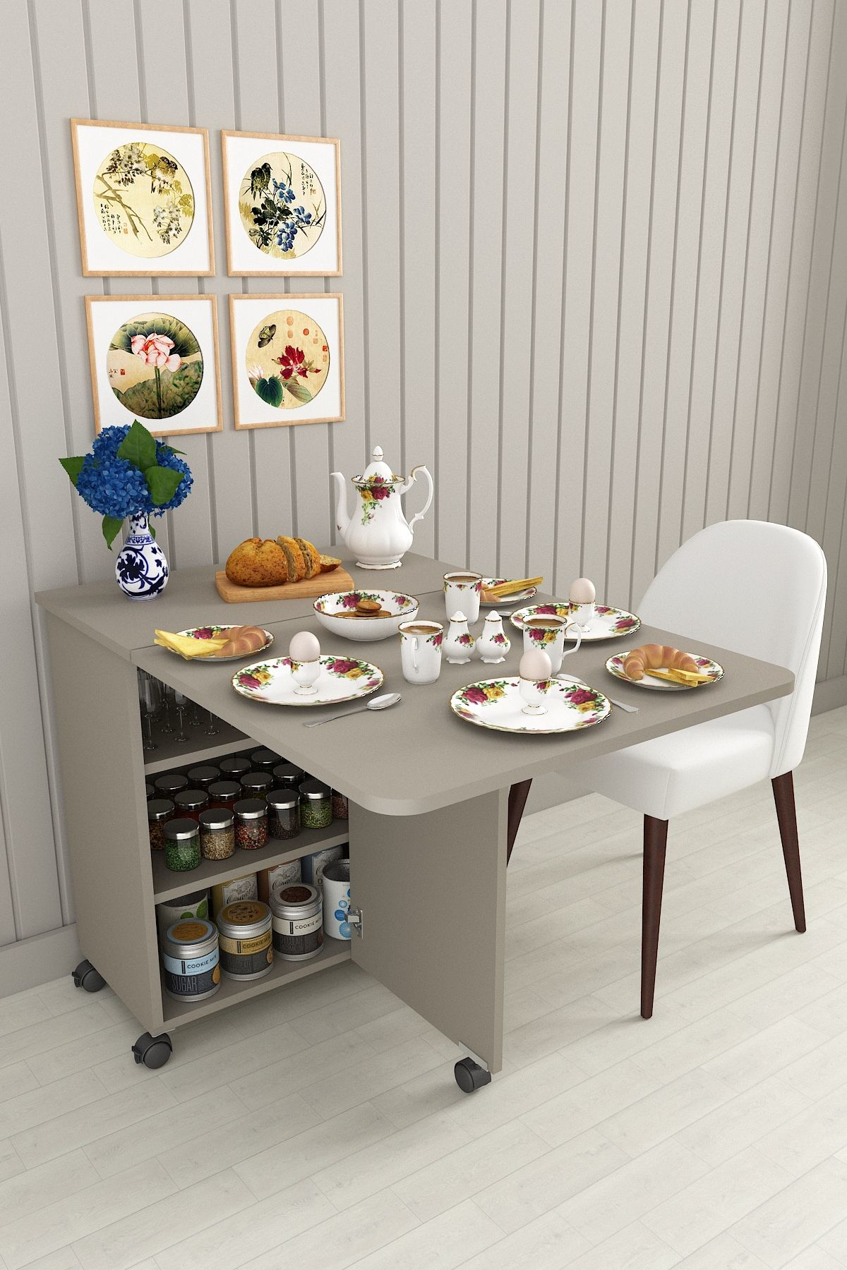 %100 Mdflam 105cm Mutfak Adası Yemek Masası Kahve Köşesi MA-01 KÜ