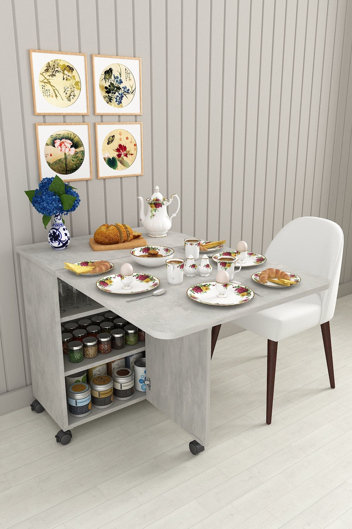 %100 Mdflam 105cm Mutfak Adası Yemek Masası Kahve Köşesi RETRO TA