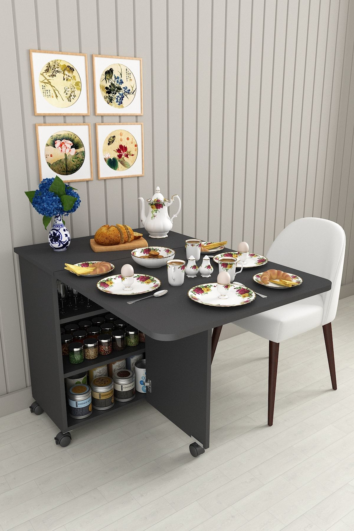 %100 Mdflam 105cm Mutfak Adası Yemek Masası Kahve Köşesi MA-01 AN