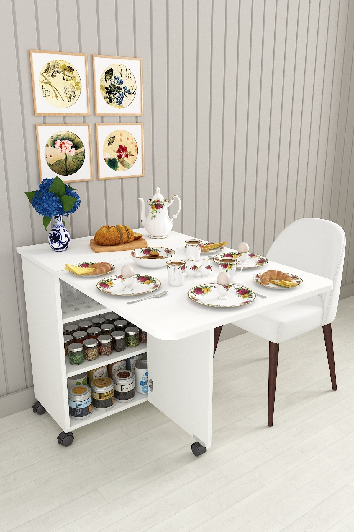 %100 Mdflam 105cm Mutfak Adası Yemek Masası Kahve Köşesi MA-01 BE