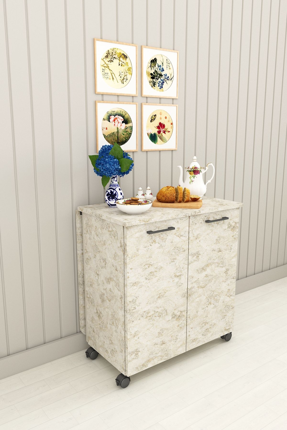 %100 Mdflam 105cm Mutfak Adası Yemek Masası Kahve Köşesi MA-01 Sİ