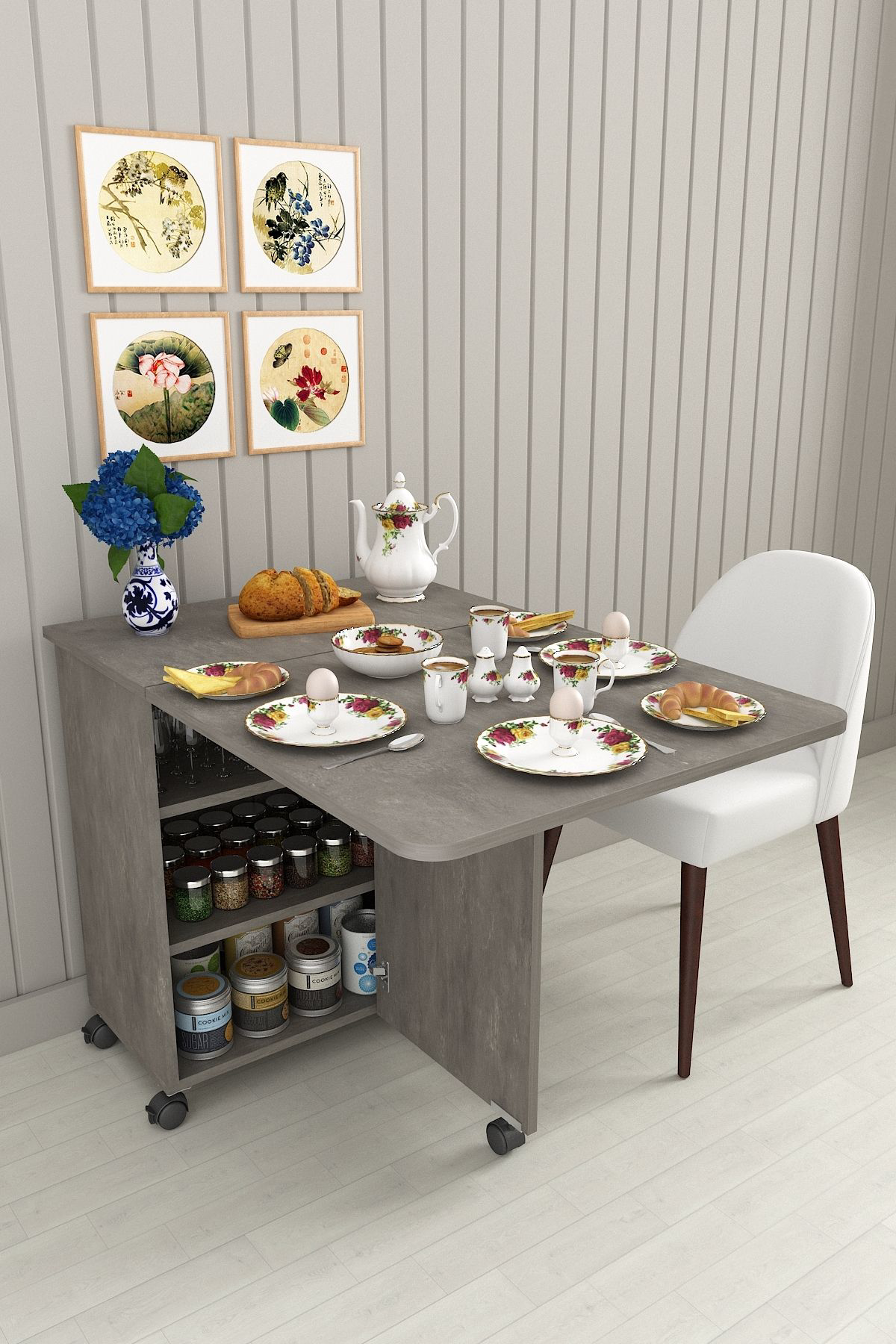 %100 Mdflam 105cm Mutfak Adası Yemek Masası Kahve Köşesi RETRO GR