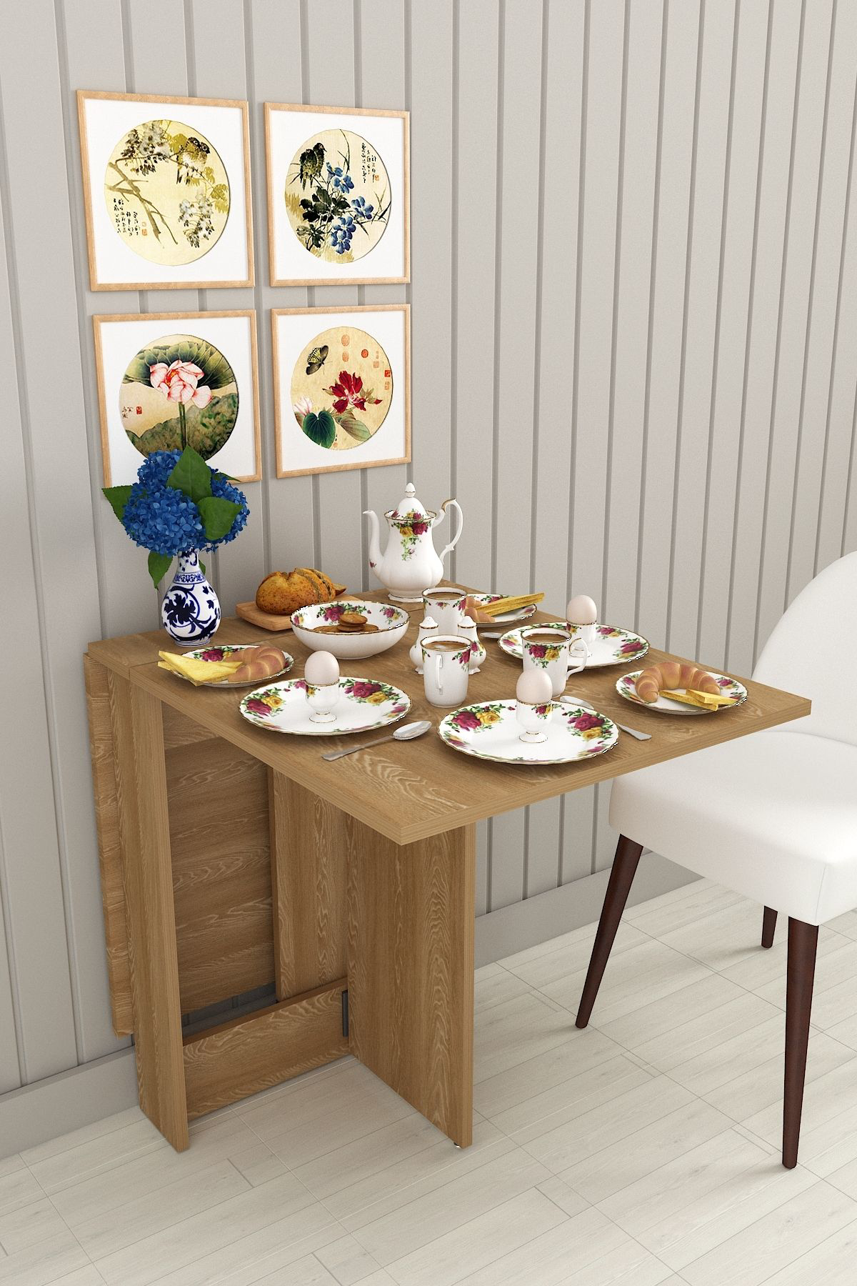 %100 Mdflam Katlanır Mutfak Yemek Çalışma Masası KM-32 LİVANA