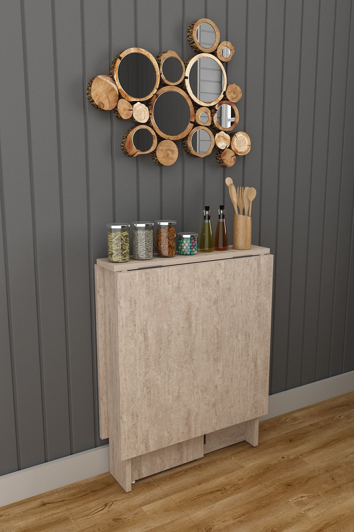 %100 Mdflam Katlanır Mutfak Yemek Çalışma Masası KM-32 SİDON