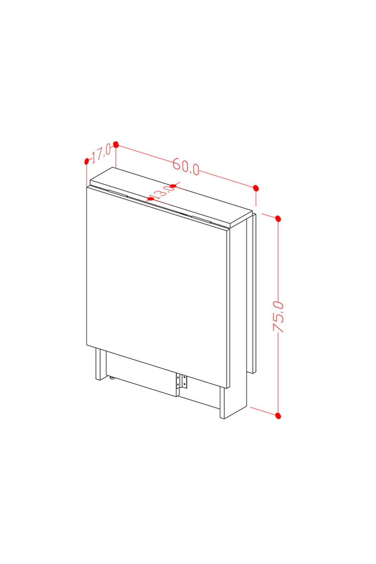 %100 Mdflam Katlanır Mutfak Yemek Çalışma Masası KM-32 RETRO TAŞ