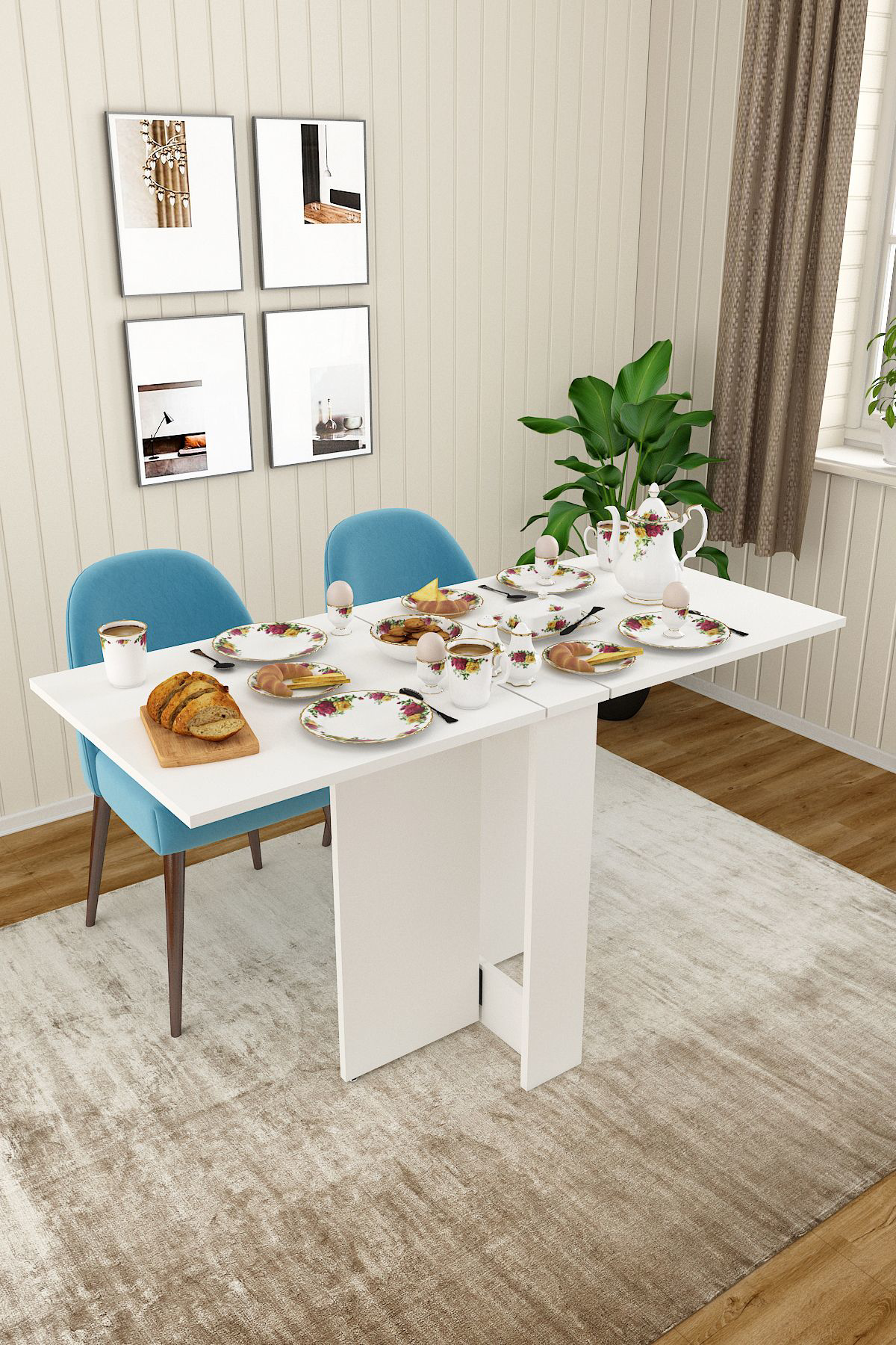 %100 Mdflam Katlanır Mutfak Yemek Çalışma Masası KM-32 BEYAZ %100 Mdflam Katlanır Mutfak Yemek Çalışma Masası KM-32 BEYAZ