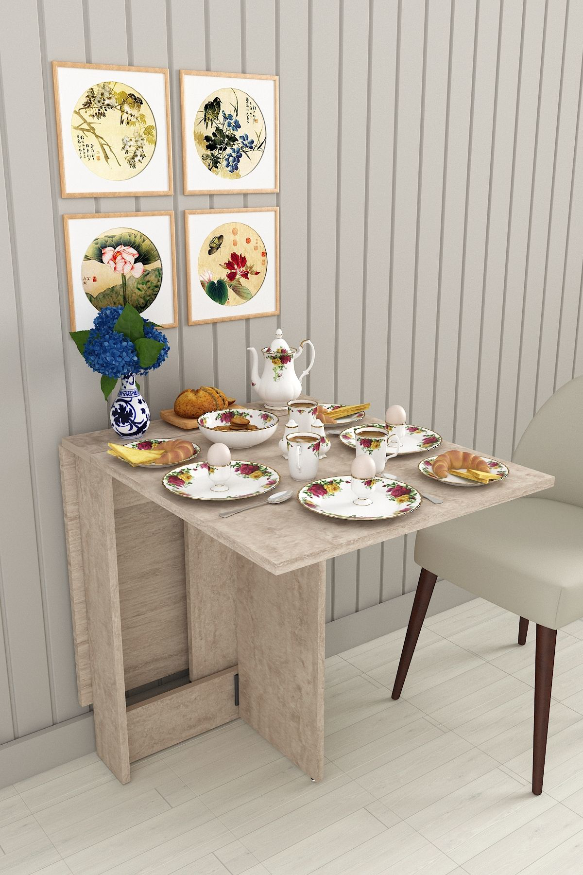 %100 Mdflam Katlanır Mutfak Yemek Çalışma Masası KM-32 SİDON