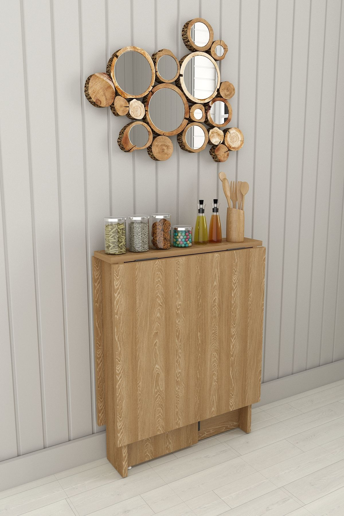 %100 Mdflam Katlanır Mutfak Yemek Çalışma Masası KM-32 LİVANA