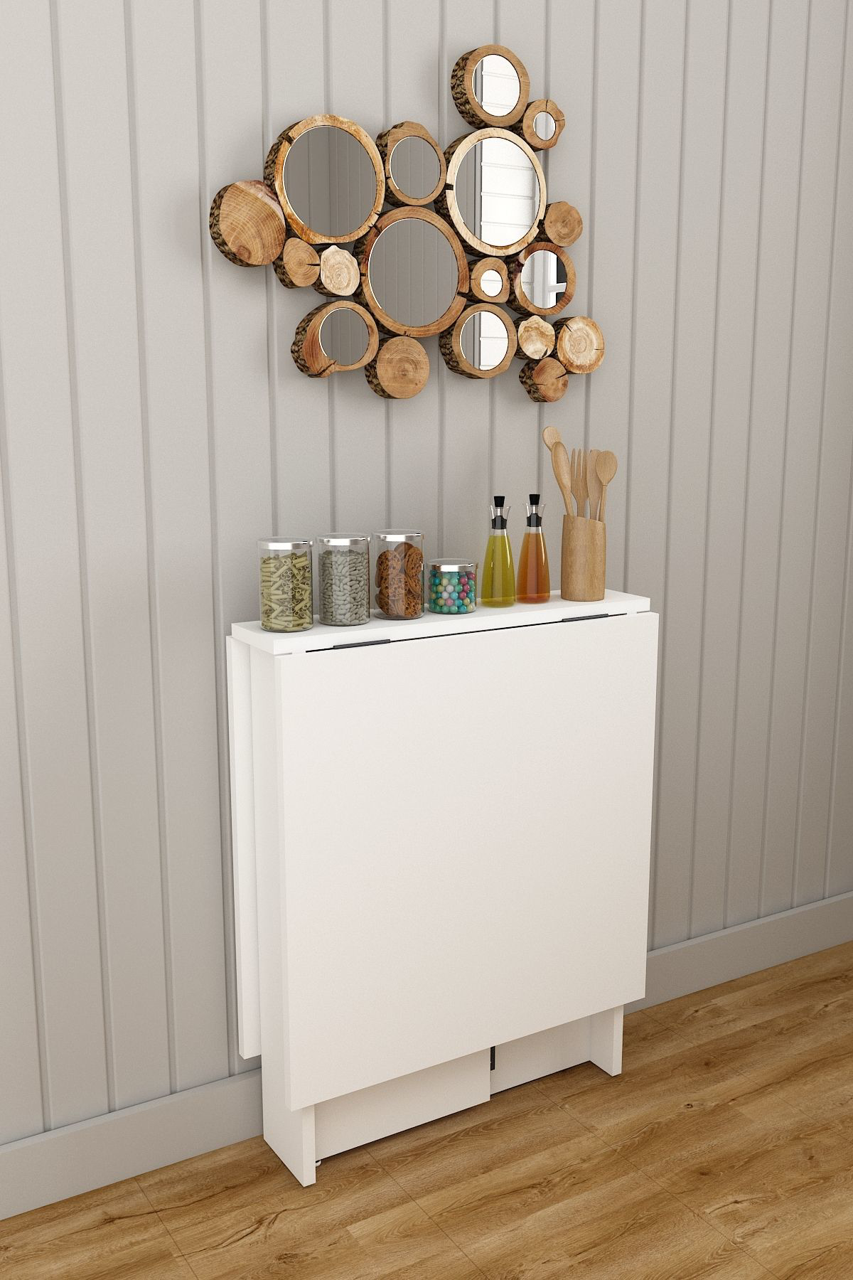 %100 Mdflam Katlanır Mutfak Yemek Çalışma Masası KM-32 BEYAZ %100 Mdflam Katlanır Mutfak Yemek Çalışma Masası KM-32 BEYAZ