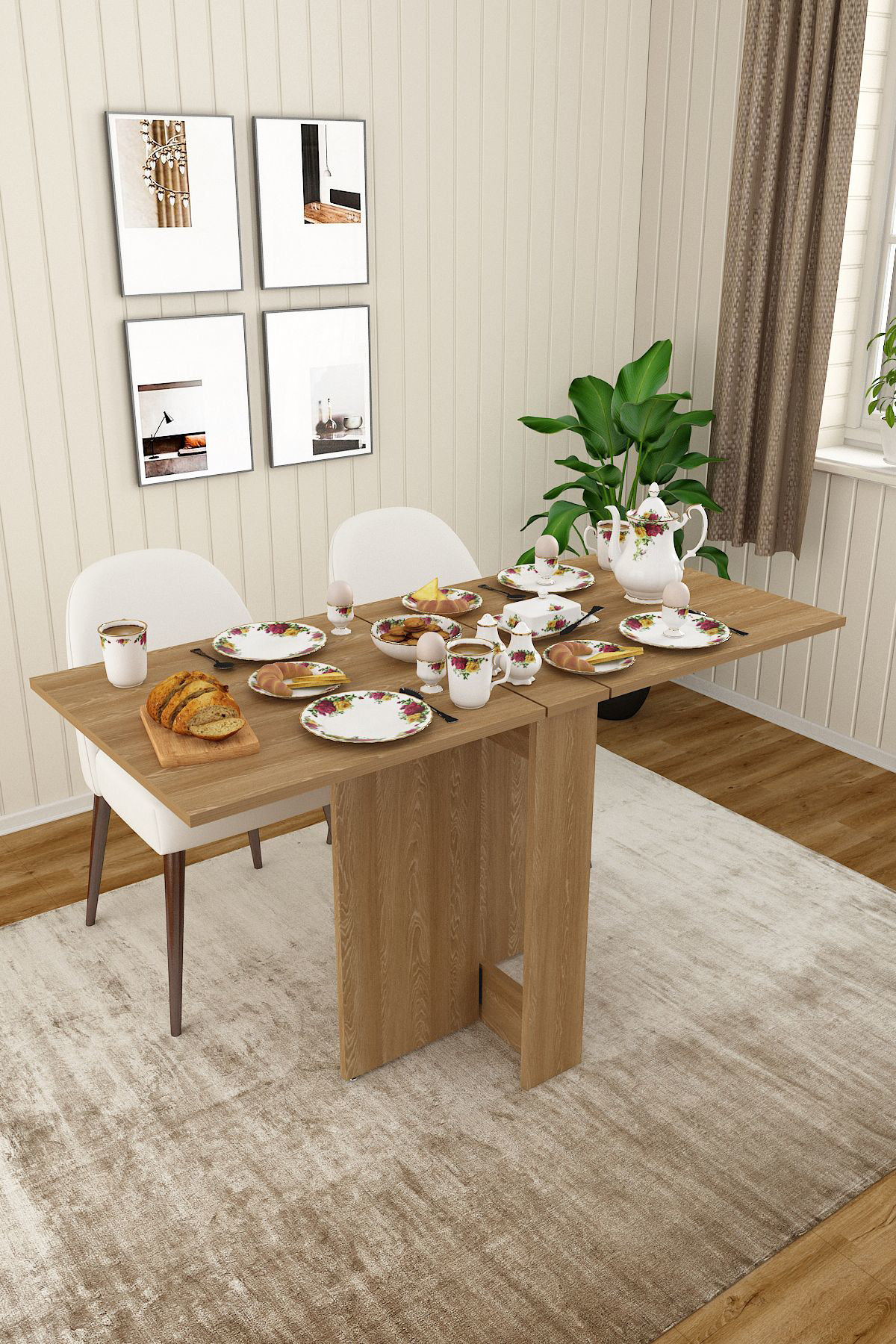 %100 Mdflam Katlanır Mutfak Yemek Çalışma Masası KM-32 LİVANA