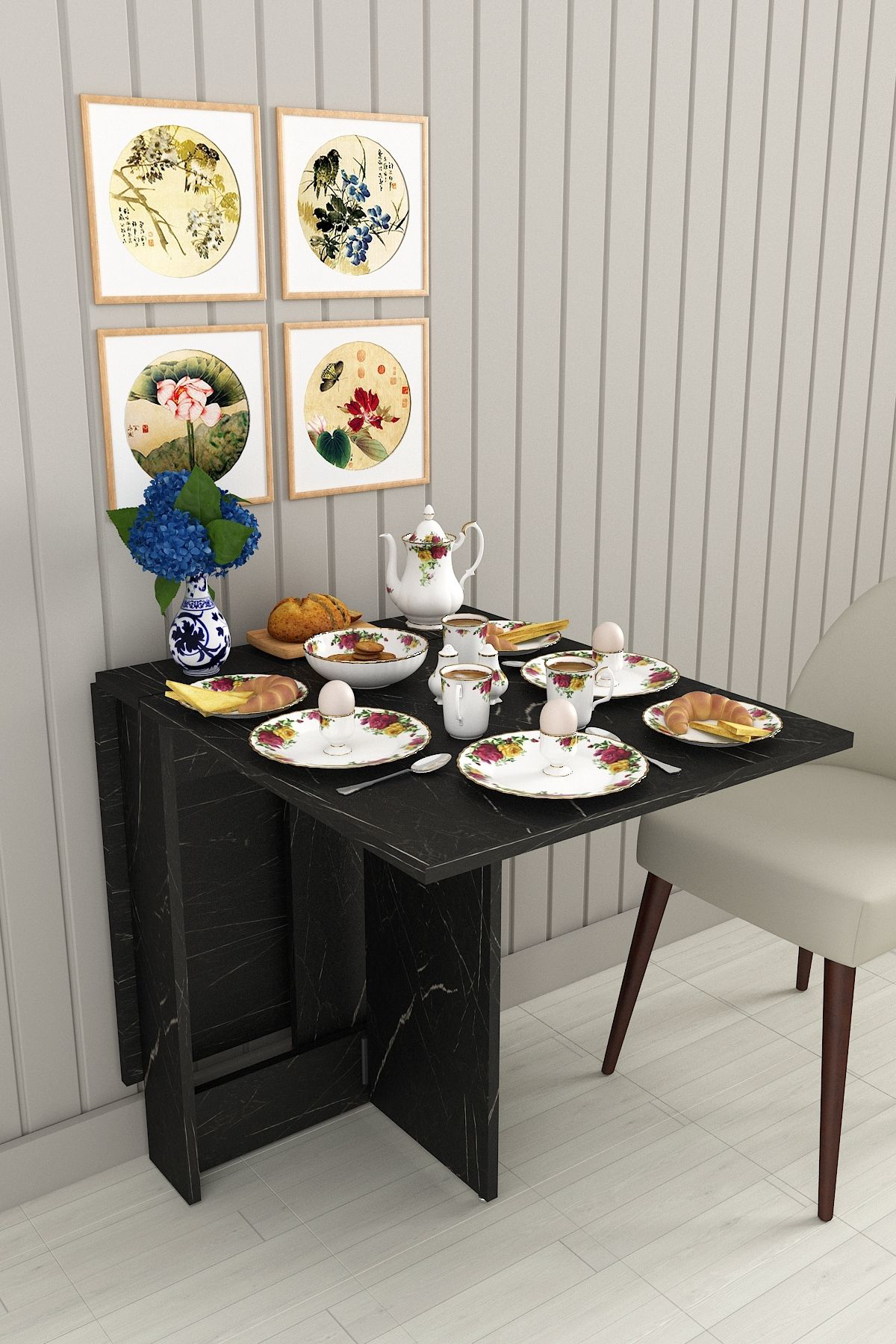 %100 Mdflam Katlanır Mutfak Yemek Çalışma Masası KM-32 ROYAL MERM