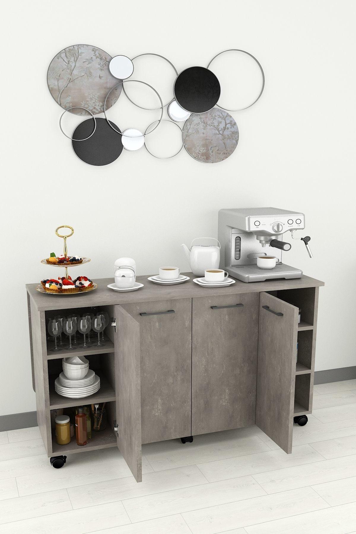 %100 MDFLAM Mutfak Adası Yemek Masası Kahve Köşesi MA-02 RETRO GR