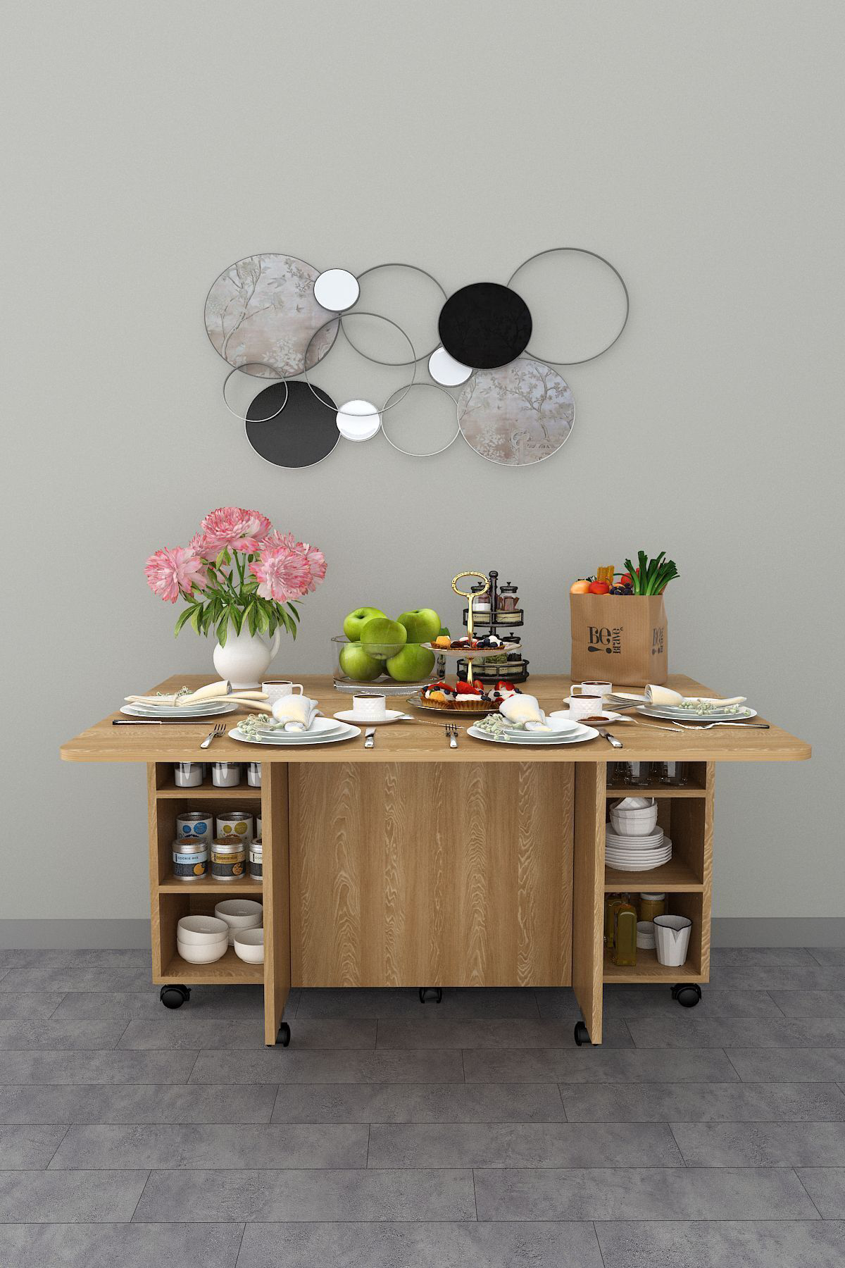 %100 Mdflam Mutfak Adası Yemek Masası Kahve Köşesi MA-02 LİVANA