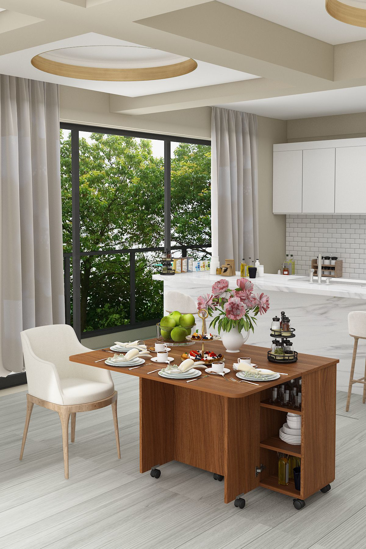 %100 MDFLAM Mutfak Adası Yemek Masası Kahve Köşesi MA-02 NEVADA