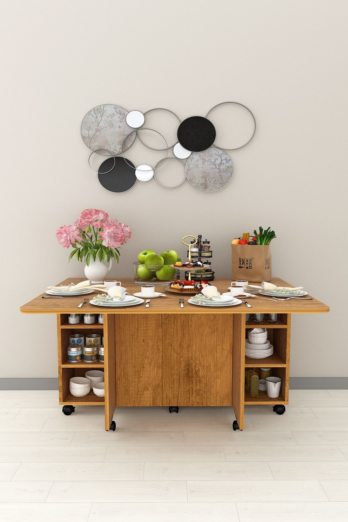 %100 Mdflam Mutfak Adası Yemek Masası Kahve Köşesi MA-02 PETRA