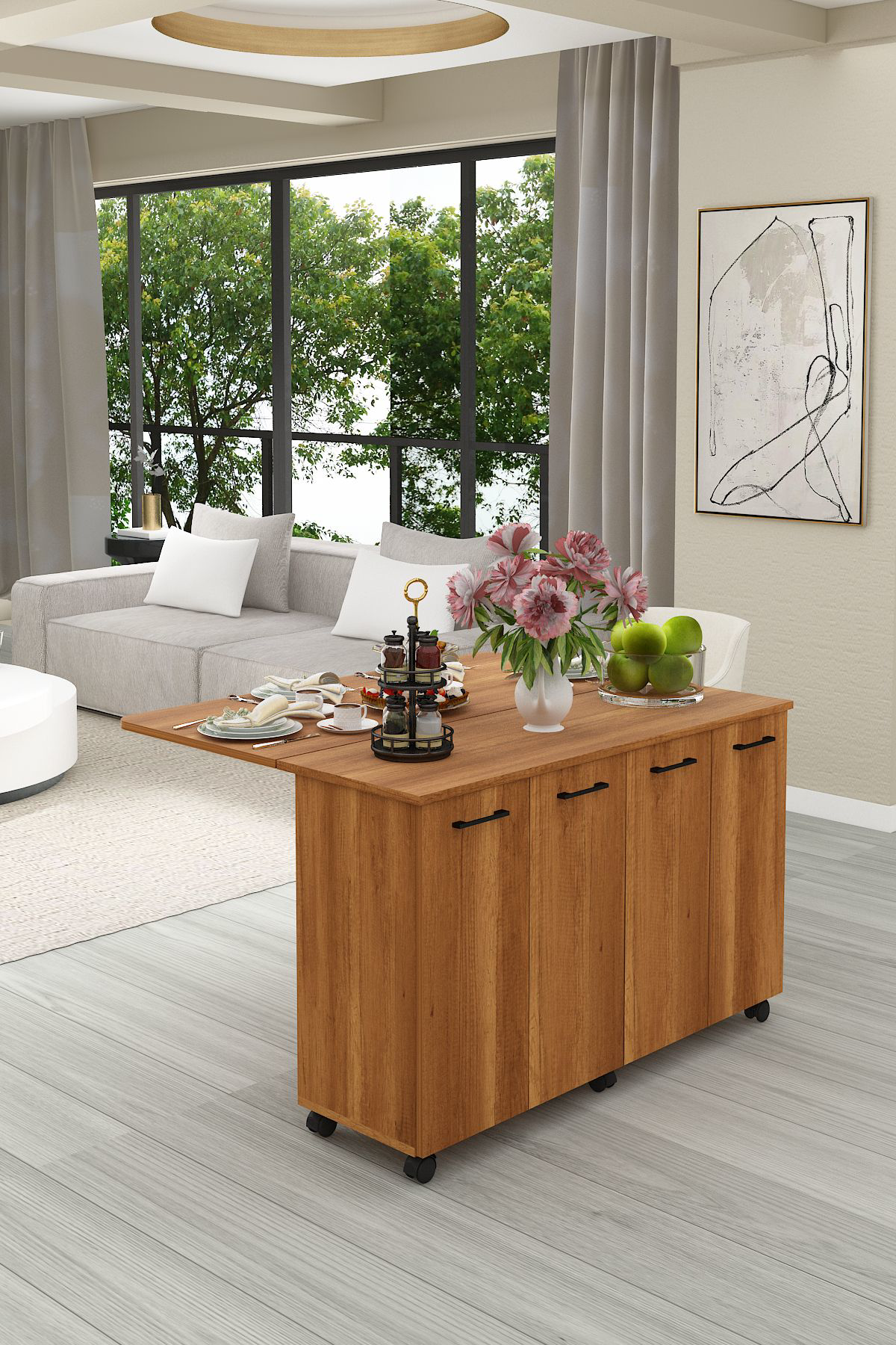 %100 Mdflam Mutfak Adası Yemek Masası Kahve Köşesi MA-02 PETRA