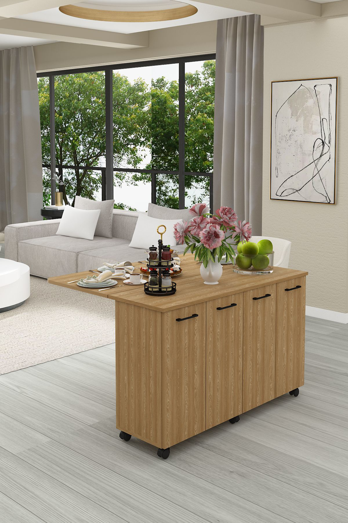 %100 Mdflam Mutfak Adası Yemek Masası Kahve Köşesi MA-02 LİVANA