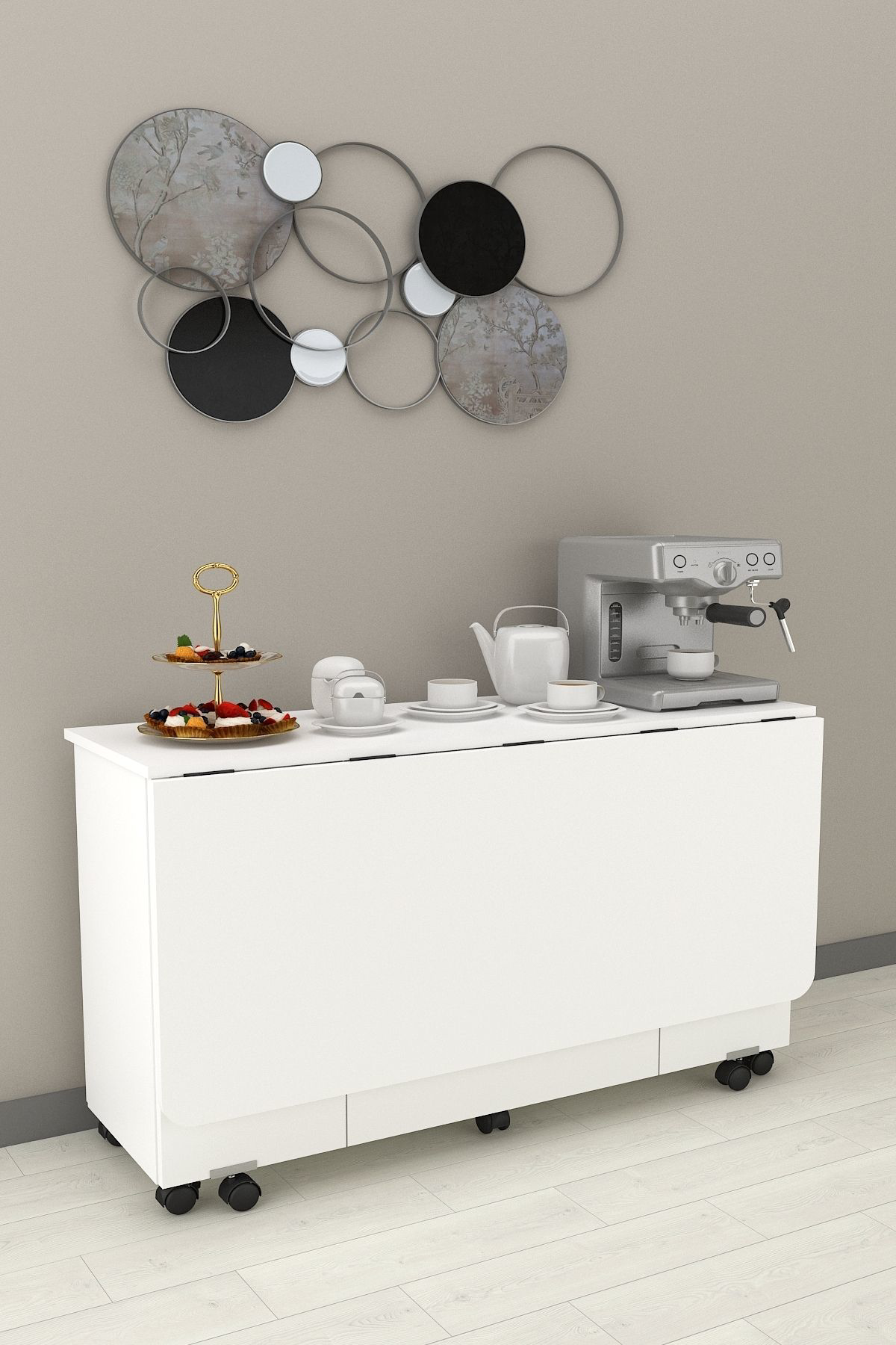 %100 Mdflam Mutfak Adası Yemek Masası Kahve Köşesi MA-02 BEYAZ