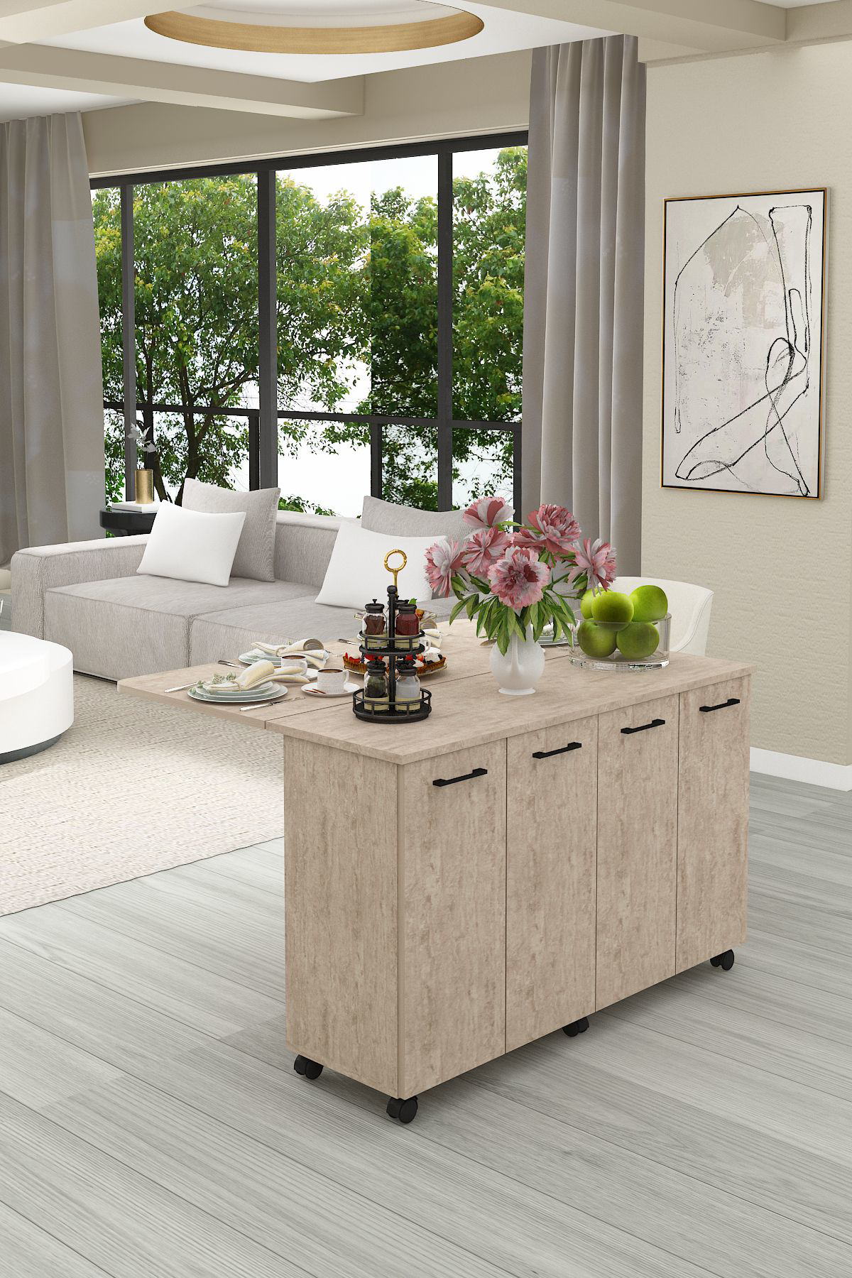 %100 MDFLAM Mutfak Adası Yemek Masası Kahve Köşesi MA-02 SİDON