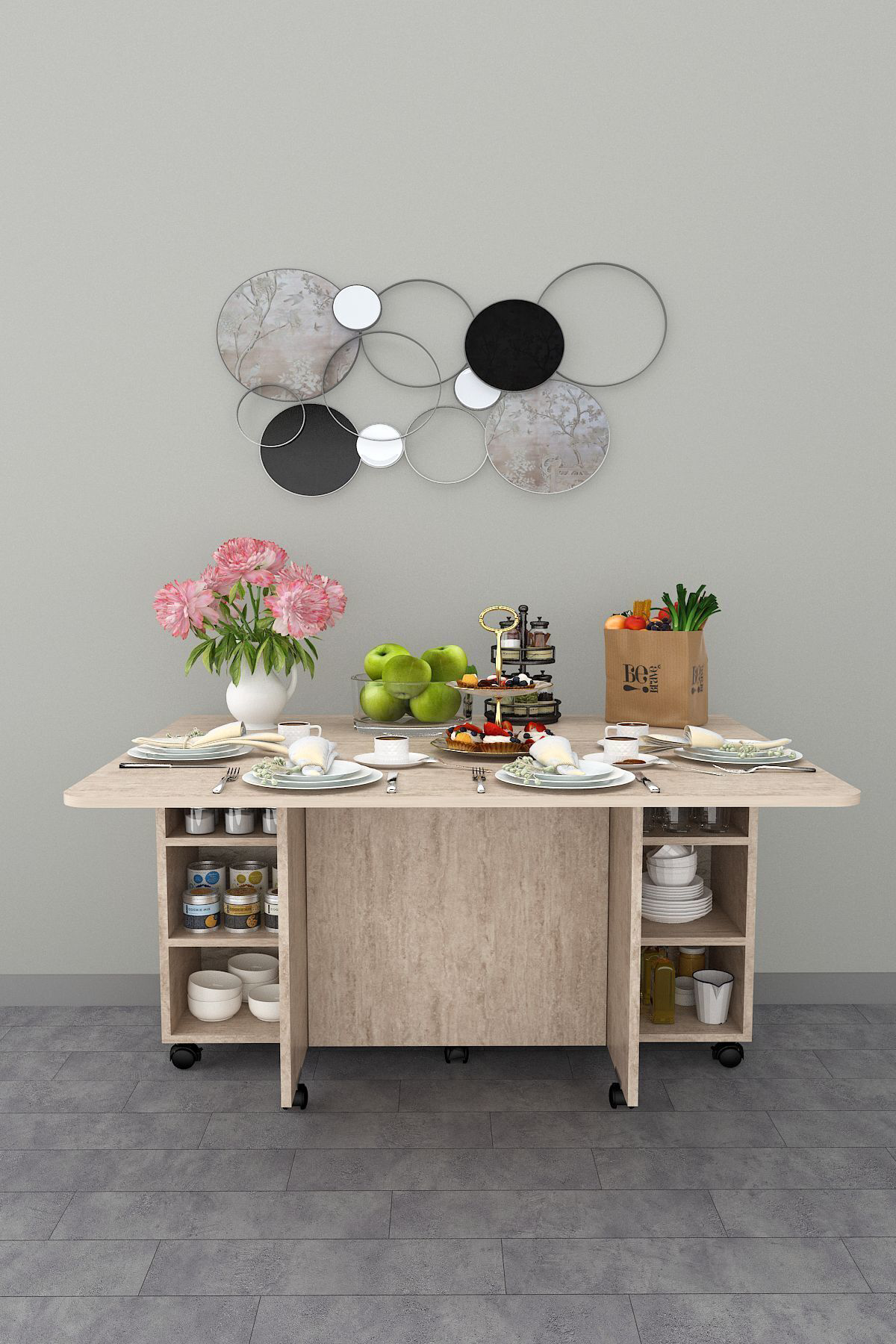 %100 MDFLAM Mutfak Adası Yemek Masası Kahve Köşesi MA-02 SİDON