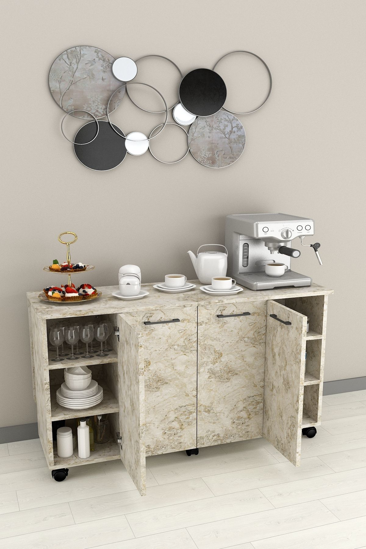 %100 Mdflam Mutfak Adası Yemek Masası Kahve Köşesi MA-02 SİLVES