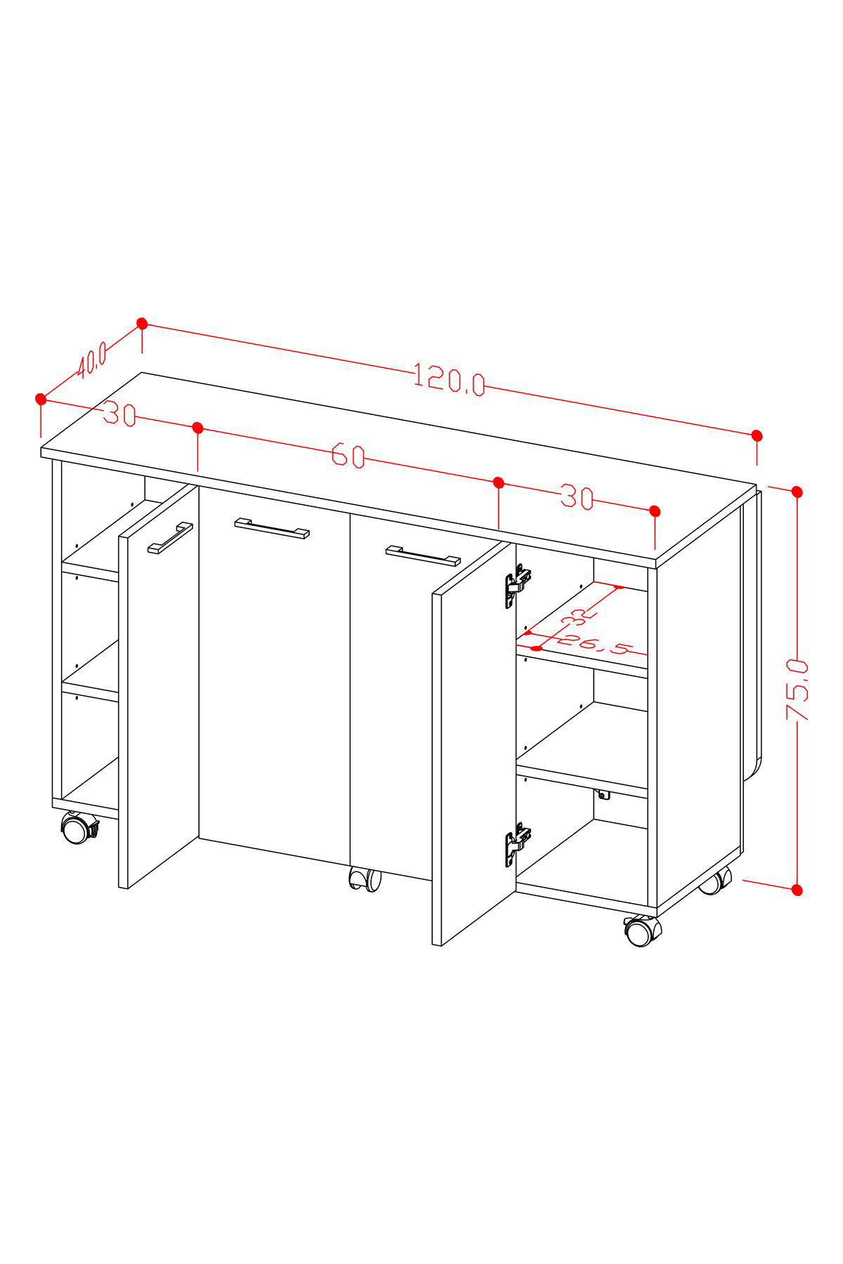 %100 Mdflam Mutfak Adası Yemek Masası Kahve Köşesi MA-02 ROYAL ME