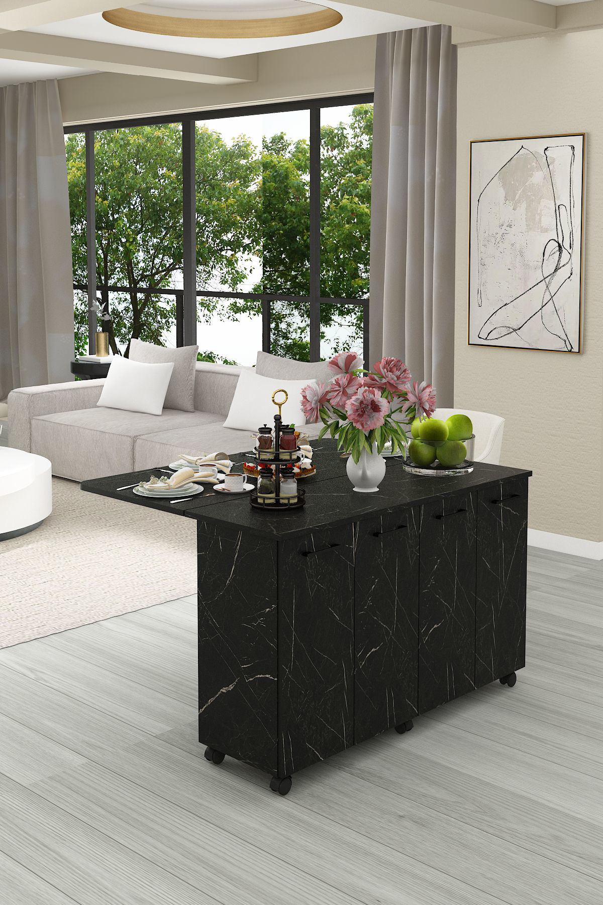 %100 Mdflam Mutfak Adası Yemek Masası Kahve Köşesi MA-02 ROYAL ME