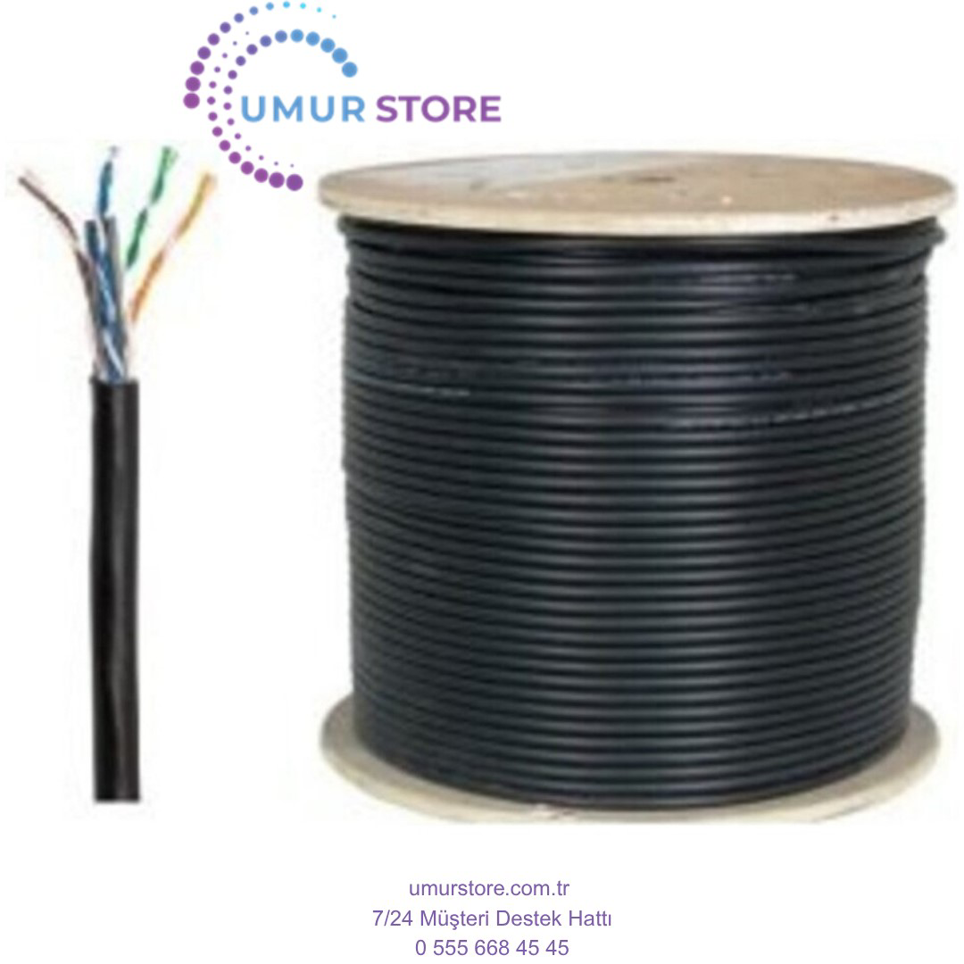 100 Metre Dı Ş Ortam Için Cat 6 Internet Kablosu Siyah 100 Metre Dı Ş Ortam Için Cat 6 Internet Kablosu Siyah