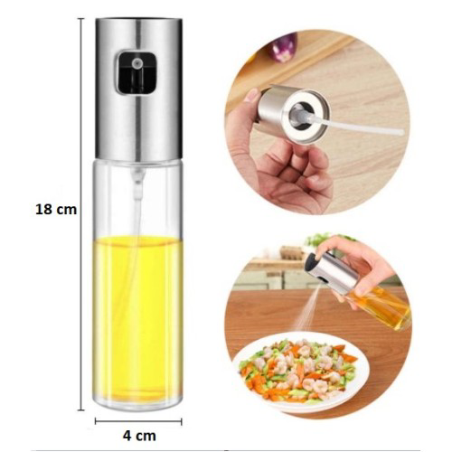 100 ml Çok Amaçlı Spreyli Cam Şişe Zeytinyağı & Sirke & Soya Sosu