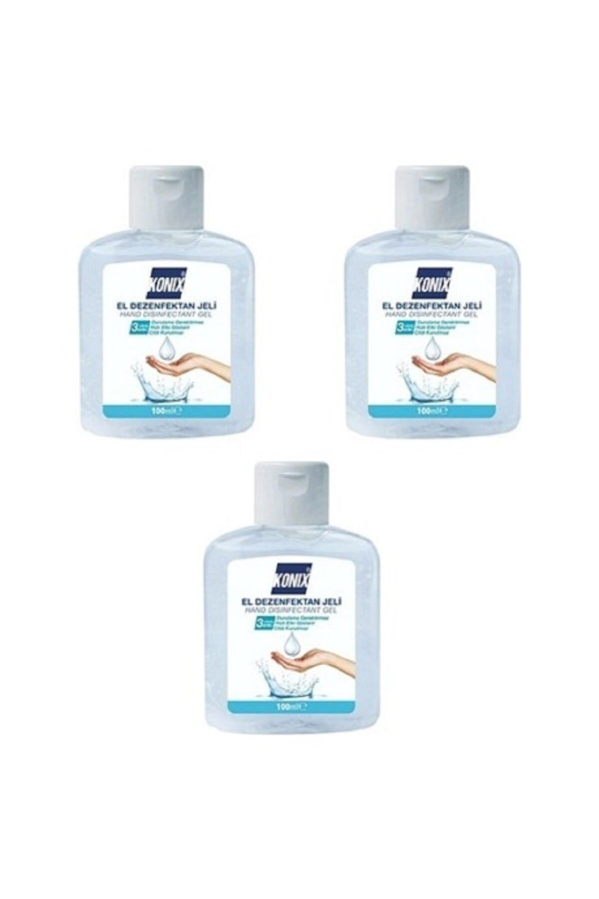 Konix 100 Ml Jel 3 Adet  El Ve Cilt Dezenfektani