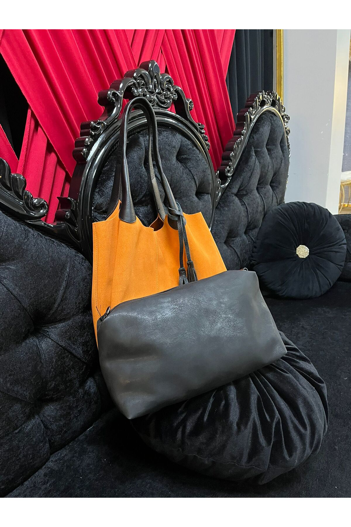 Hbs 100% Natural Süet Omuz Çantasi