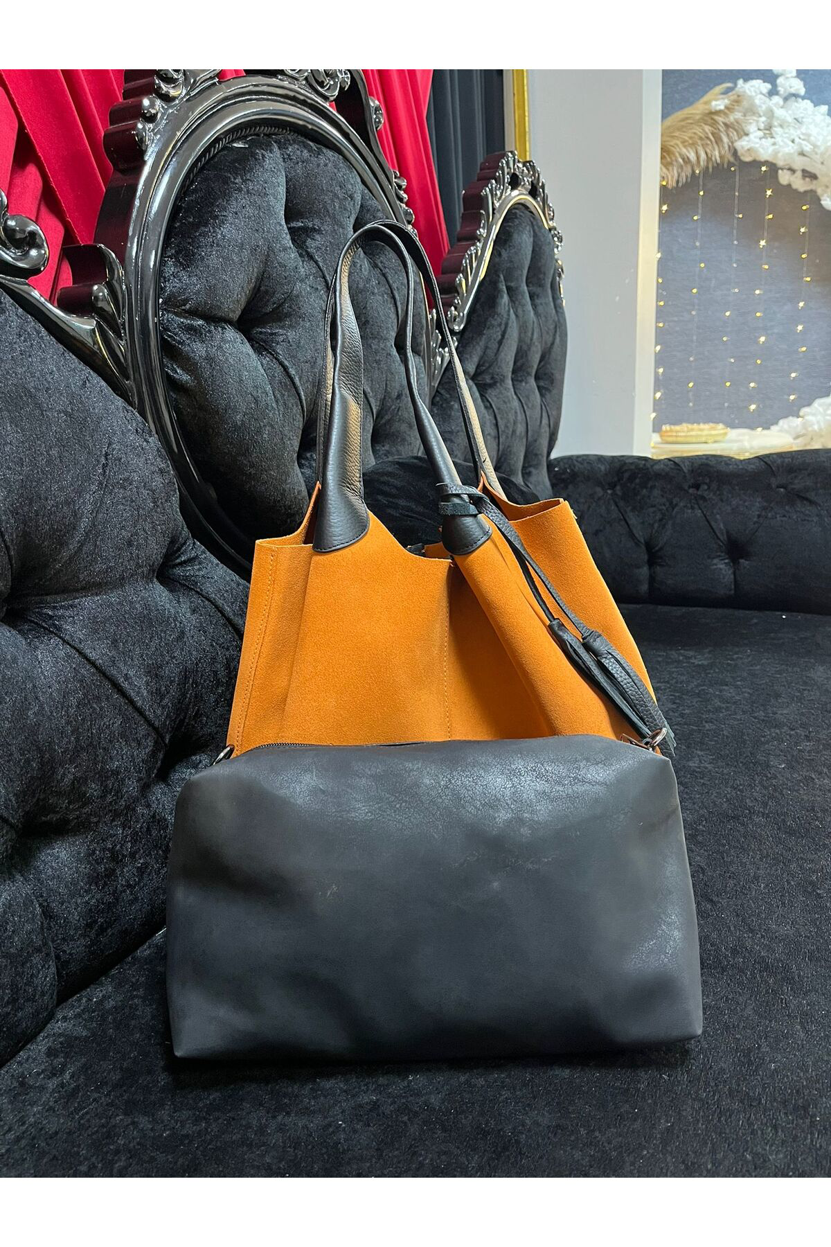 Hbs 100% Natural Süet Omuz Çantasi