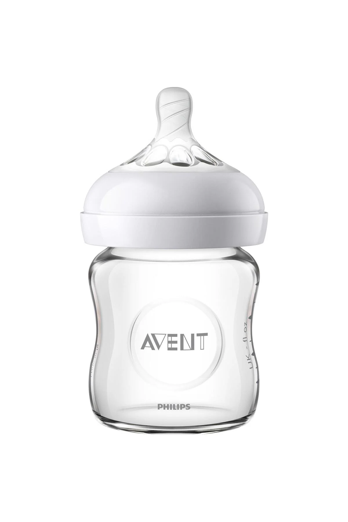 %100 Natural Verre Cam Biberon 120 Ml (4 Oz) Yavaş Akış Emzikli 0